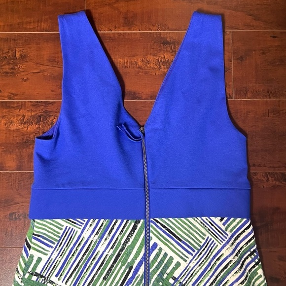 ANTHROPOLOGIE HD In Paris Ardmore A-Line Blue Green Printed Mini Dress 6 NWT - Picture 6 of 13